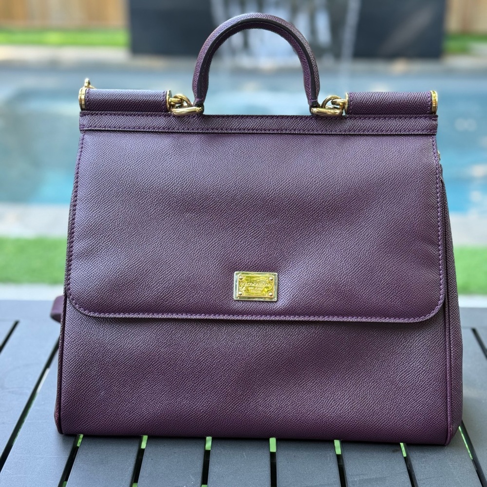 Dolce & Gabbana Large Sicily Bag - Eggplant (Purple)